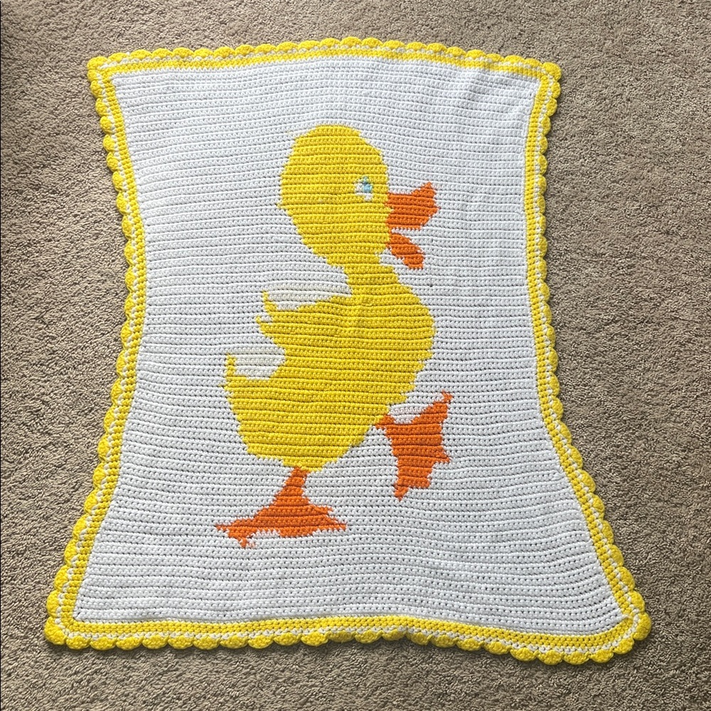 Yellow Duck Crochet Blanket